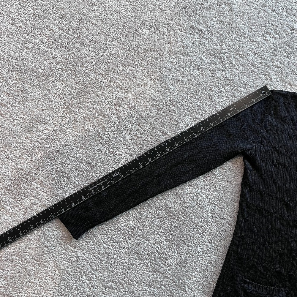 Ralph Lauren Black Label Silk Cardigan Sweater Womens M Black V-Neck Lightweight - Picture 14 of 15